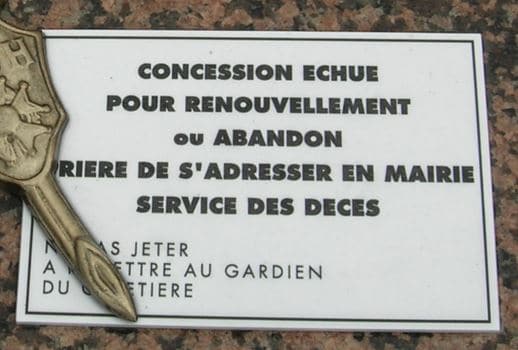 reprise concession funéraire
